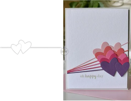 Miniatura 5 de DzIxY Troqueles de corte de metal en forma de corazón simples para kit de fabricación de tarjetas, juegos de troqueles de papel en relieve, 7