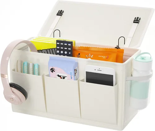 Miniatura 15 de Loghot Organizador de Cabecera/Bolsa de Almacenamiento de Cabecera Organizador Colgante para Literas y Camas de Hospital, Rieles de Cama de 1 pieza