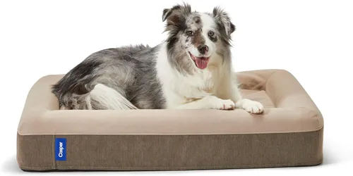 Casper - Cama para perro de espuma viscoelástica de felpa, tamaño pequeño, color arena