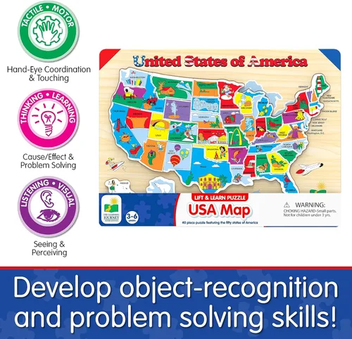 Miniatura 6 de El viaje de aprendizaje Lift & aprender EE. UU. Mapa Puzzle