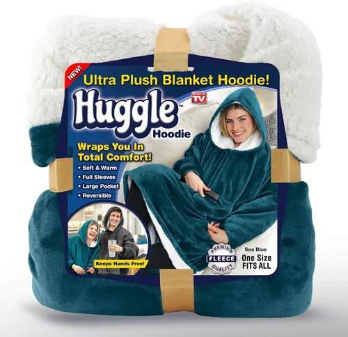 Miniatura 13 de Ontel Huggle - Sudadera con capucha de gran tamaño para hombres y mujeres, sudadera de forro polar suave, capucha gigante, bolsillos y mangas grandes