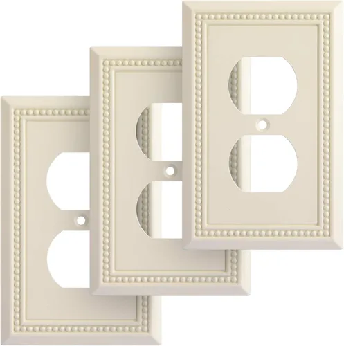 Miniatura 51 de Henne Bery Sunken Pearls - Placa de interruptor/placa de pared y cubierta de salida (decorador individual, 2 unidades, negro mate)