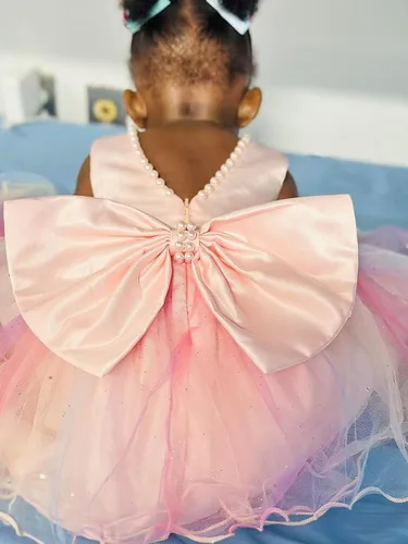 Miniatura 3 de LZH - Vestido de bebé para niñas con volante, encaje, espalda descubierta y lazo - Incluye accesorio para la cabeza - Vestido con flores