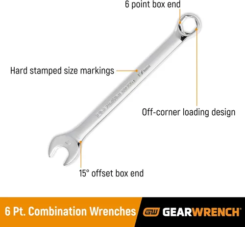 Miniatura 2 de GEARWRENCH Llave combinada de 6 puntos, 11/16" - 81776 (paquete de 2)