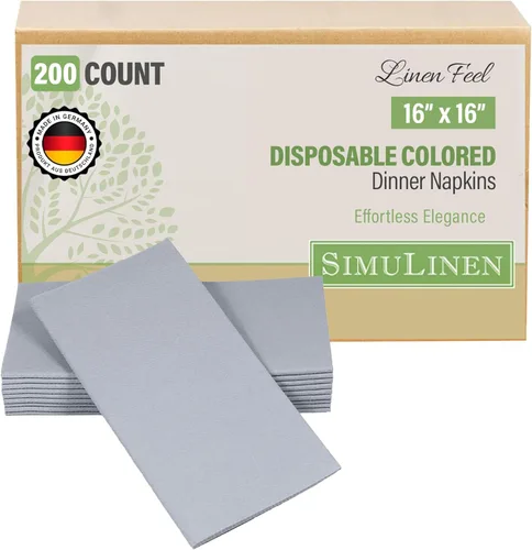 Miniatura 21 de SimuLinen Servilletas de Cena Desechables Amethyst - Servilletas de Papel Moradas con Sensación de Lino Similar a Tela para Bodas, de Lujo 16"x16