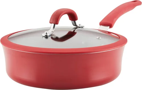 Miniatura 12 de Rachael Ray Cook + Create Sartén Antiadherente con Tapa, 3 Cuartos, Gris