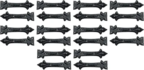 Miniatura 13 de Adonai Hardware Adonijah Bisagra falsa de aluminio para montaje frontal (6.5" x 12 Pack, Negro mate) para puertas de granero, puertas, armarios