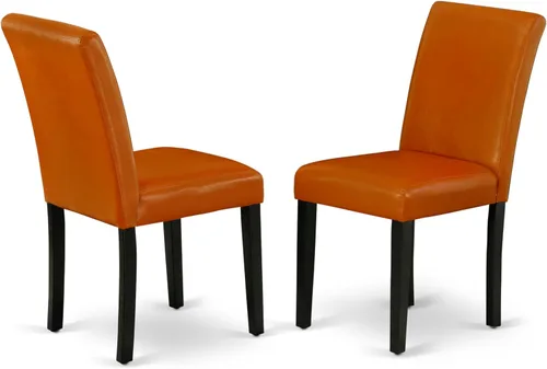 Miniatura 22 de East West Furniture ABP4T55 Abbott Parson - Juego de 2 sillas de comedor acolchadas de piel sintética azul oasis, color roble