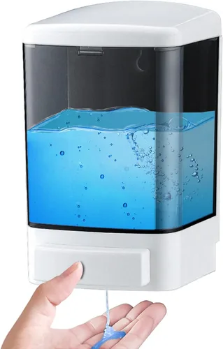 Dispensador manual de jabón 33.8oz / 1000ml para cocina, baño, montado en pared, dispensador de jabón comercial para contenedores líquidos, champú,