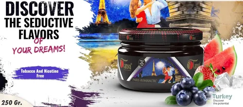 Miniatura 2 de Mezcla de sabores de shisha hookah 100% sin nicotina y tabaco, sabores orgánicos de shisha deliciosos sabores de frutas (Paris Romantic)