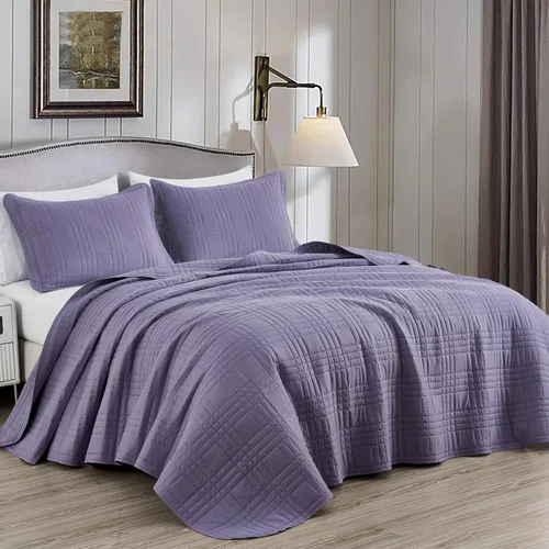 Miniatura 17 de Chezmoi Collection Kingston Juego de Colcha Tamaño King, 3 Piezas Gris Colcha Acolchada de Microfibra Ligera de Gran Tamaño Cubrecama (118"x106")