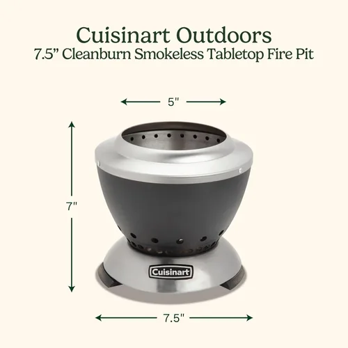 Miniatura 2 de Cuisinart Cleanburn - Fogata de mesa sin humo, 7.5 pulgadas, ligera, portátil, sin humo, con base extraíble para cenizas y bolsa de transporte