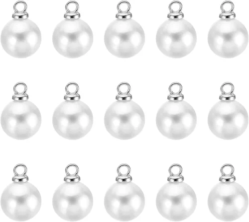 Miniatura 9 de PATIKIL 150 cuentas de perlas de perlas de imitación de perlas colgantes de bricolaje para hacer joyas, pulseras, aretes, collar