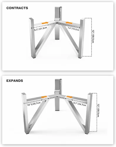 Miniatura 2 de Onlyfire - Soporte para fogata de acero inoxidable para estufa individual de 15 pulgadas y fogata de 19.5 pulgadas, accesorio para fogatas al aire