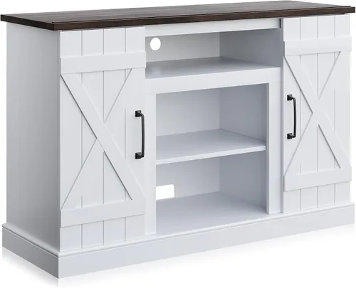 Miniatura 17 de BELLEZE Soporte de TV de 47 pulgadas con calentador eléctrico de chimenea de 18 pulgadas y consola de centro de entretenimiento multimedia para TV