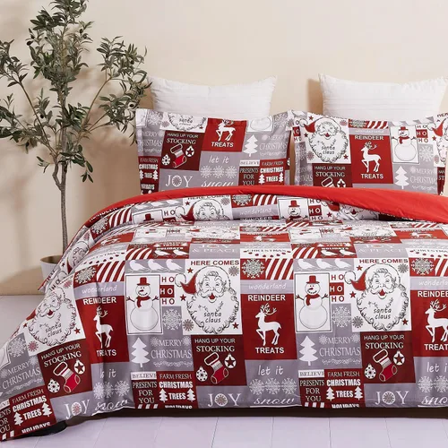 Miniatura 8 de Vaulia Funda de edredón de Navidad Twin, colección de ropa de cama de microfibra navideña con patrón de árbol a cuadros de Navidad, incluye 1 funda