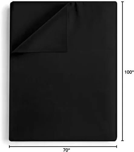 Miniatura 3 de Kamas - Sábana encimera de gran tamaño, 100% algodón egipcio, tejido satinado de 1000 hilos para una sensación suave y sedosa, se ajusta Negro