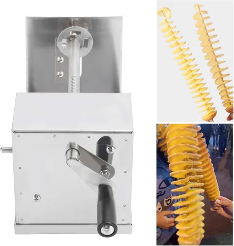 Miniatura 4 de Pilipane Espiralizador de verduras de acero inoxidable, Cortadoras de patatas torcidas de acero inoxidable manual Cortador de verduras en espiral