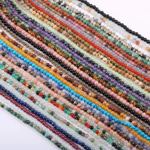 Miniatura 3 de Cuentas redondas de amatista natural para hacer joyas, pulseras, collares (0.079 pulgadas), 2 hebras