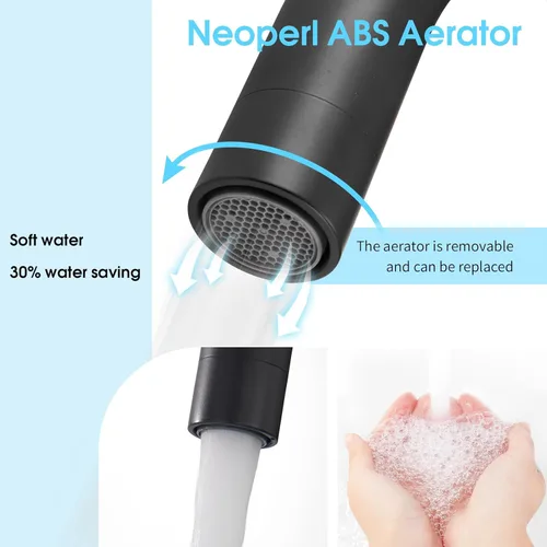 Miniatura 3 de CREA Grifo de Baño Negro Níquel Cepillado, Grifo de Fregadero de Barra Húmeda Prep de Acero Inoxidable de Un Solo Orificio Pequeño de Cocina