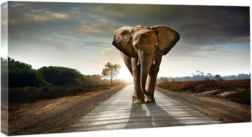 Miniatura 8 de Wieco Art Impresiones en lienzo de elefante para pared, imágenes de animales a fotos, decoración para sala de estar, dormitorio, decoración