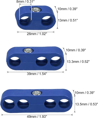Miniatura 4 de X AUTOHAUX 2 Unidades 0.276 in-0.315 in Motor de coche Bujía Separador de Alambre Telares Divisor Organizador Abrazadera Plástico Azul