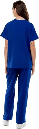 Miniatura 4 de MEDPIA Conjuntos de uniforme médico para mujeres y hombres, pantalones de enfermería médica elásticos en 4 direcciones y 8 bolsillos
