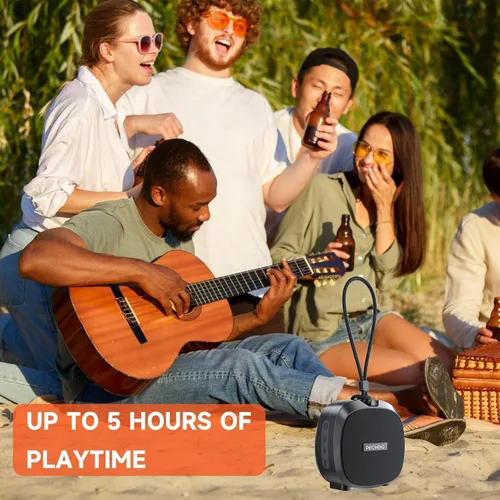 Miniatura 6 de PEICHENG Altavoz, pequeño altavoz portátil Bluetooth inalámbrico IPX5 impermeable para ducha, sonido estéreo fuerte, graves profundos, par TWS, Rosa