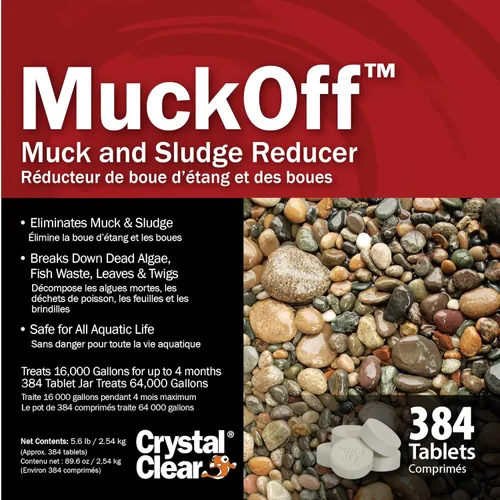 Miniatura 2 de CrystalClear MuckOff, Tratamiento Natural de Lodo para Estanques, Aguas Tranquilas para Jardines, Eliminador de Lodo para Fuentes y Baños de Aves