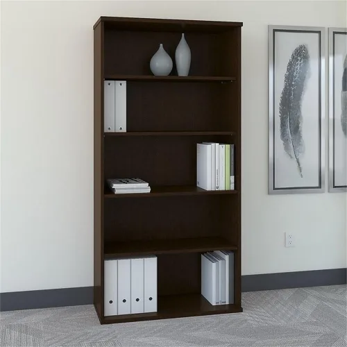 Miniatura 2 de Bush Business Furniture Estantería de 5 estantes de 36 W Series C en Hansen Cherry, estantería grande de almacenamiento y exhibición para el hogar