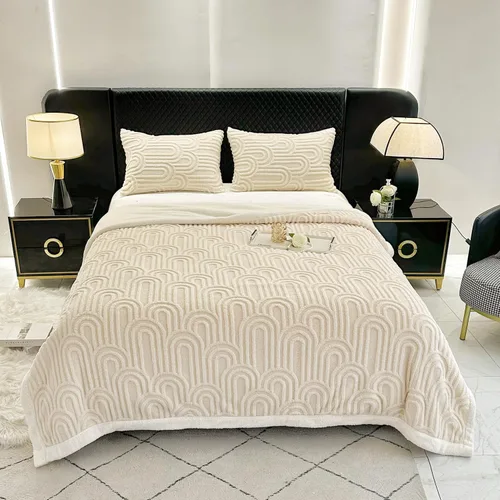 Miniatura 15 de UKELER - Manta Boho Sherpa 60" x 50" - Mantas de franela suaves y esponjosas para cama/sofá/oficina/camping A-bohemio