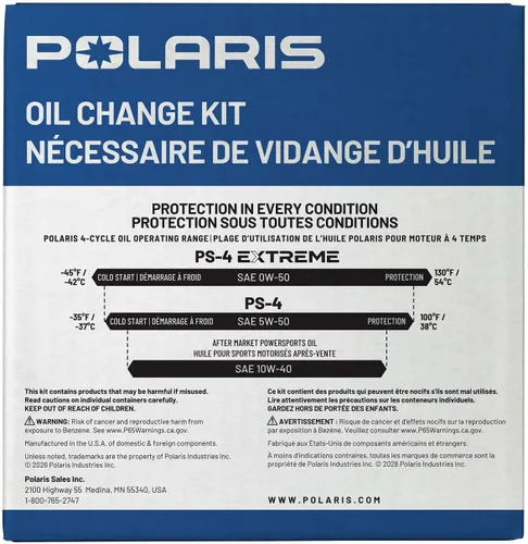 Miniatura 7 de Kit de cambio de aceite Polaris para modelos específicos RZR Turbo y Pro XP & XP 4 con motor de 4 tiempos, incluye 3 cuartos de galón de aceite