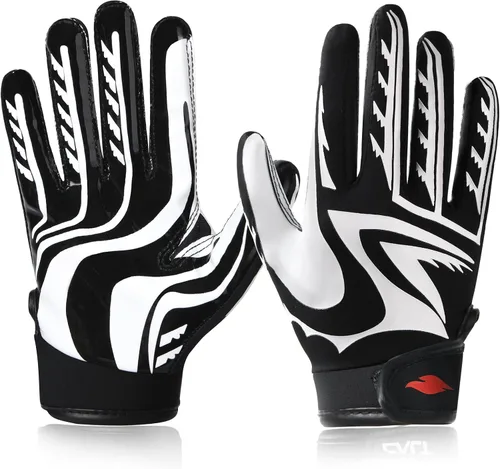 Miniatura 11 de Guantes de fútbol para niños, guantes de receptor ancho de silicona con agarre mejorado para jóvenes