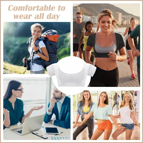 Miniatura 5 de Handepo 6 piezas de chaleco de sudor para axilas transpirables a prueba de sudor almohadillas para mujer protector de axilas