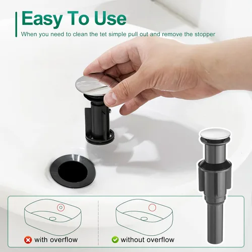 Miniatura 3 de VOTON Grifo para fregadero de buque, cromo, moderno, alto, grifos de baño, una sola manija, un agujero, Rv, lavabo, lavabo de baño T-cromo