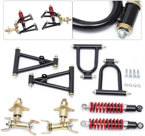Miniatura 3 de Kit de brazo oscilante de suspensión delantera, brazo basculante superior/inferior para bricolaje, Go Kart, ATV, Quad Bike Buggy (8.661 in)