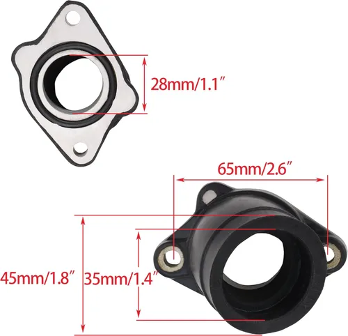 Miniatura 2 de WOOSTAR Repuesto de colector de admisión de carburador de 1.102 in para motor de 4 tiempos, 200 cc, 250 cc, GY6, Taotao, ATV, 4 ruedas, Quad Scooter
