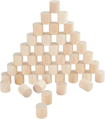 Miniatura 24 de NBEADS 100 piezas de madera sin terminar de 1.96 pulgadas con forma de anillos, adornos circulares, rebanadas de madera en blanco para pintura