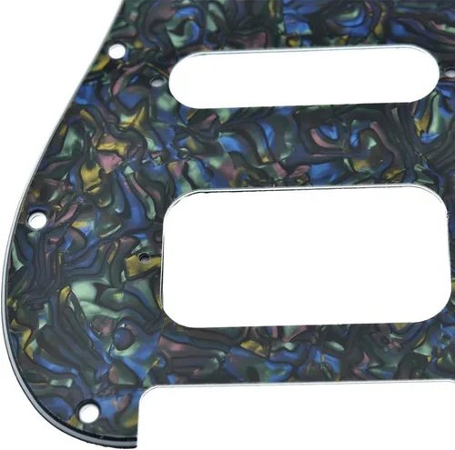 Miniatura 4 de Dopro Golpeador de guitarra Strat HSS de 11 agujeros con 2 tornillos, soporte de pastilla Humbucking para American FD Stratocaster Abalone Pearl