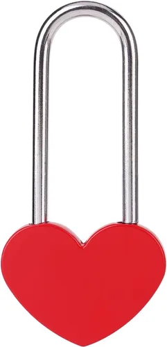 Miniatura 22 de Candado de amor VeYocilk de 3.5" 50mm en forma de corazón, candado de corazón negro para deseos de amor, ideal para bodas, San Valentín