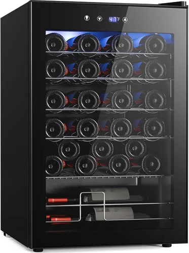 Antarctic Star Refrigerador de vino, refrigerador de vino independiente con temperatura de ajuste (32°F-61°F), mini refrigerador de 4.5 pies cúbicos
