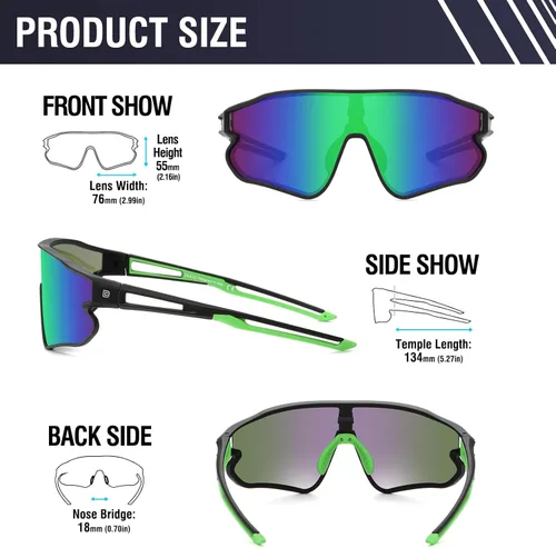 Miniatura 6 de DUCO Gafas de sol polarizadas deportivas para hombres y mujeres, gafas de sol para correr, pesca, ciclismo, béisbol, protección UV400, DC0023 Marco