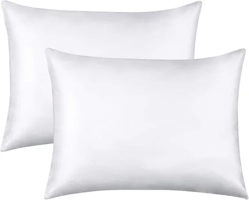 Miniatura 6 de FLXXIE Paquete de 2 fundas de almohada estándar de satén con cremallera para cabello y piel, sedosas y súper suaves (20 x 26 pulgadas), fundas