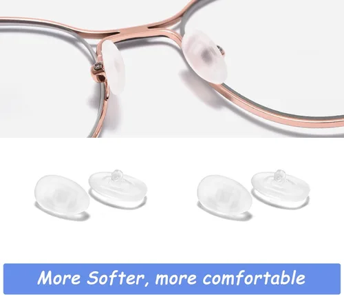 Miniatura 6 de 5 pares de almohadillas de silicona atornilladas para la nariz, almohadillas de repuesto suaves y antideslizantes para lentes de sol con tornillos
