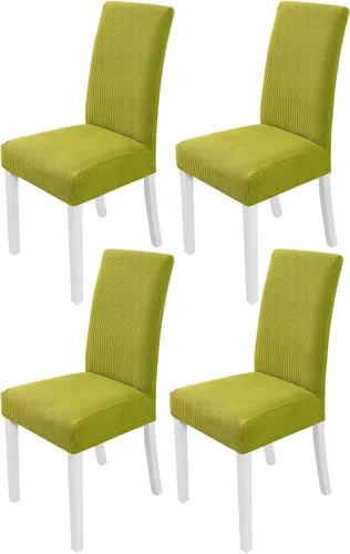 Miniatura 10 de PETCUTE Fundas elásticas para sillas de comedor, fundas elásticas antideslizantes para sillas de comedor, color gris, paquete de 2