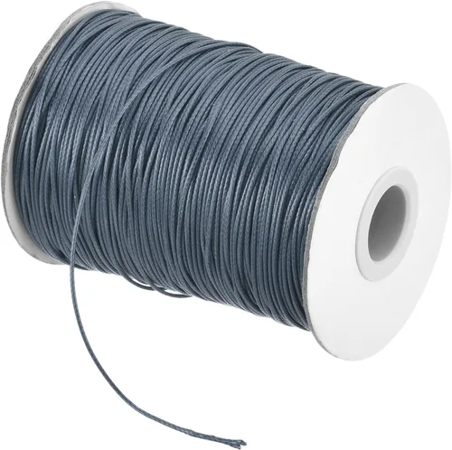 Miniatura 20 de MECCANIXITY Cordón encerado de poliéster encerado de 0.031 in, cuerda de cera de 175 yardas para hacer pulseras, collares, cuentas, joyería y Caqui