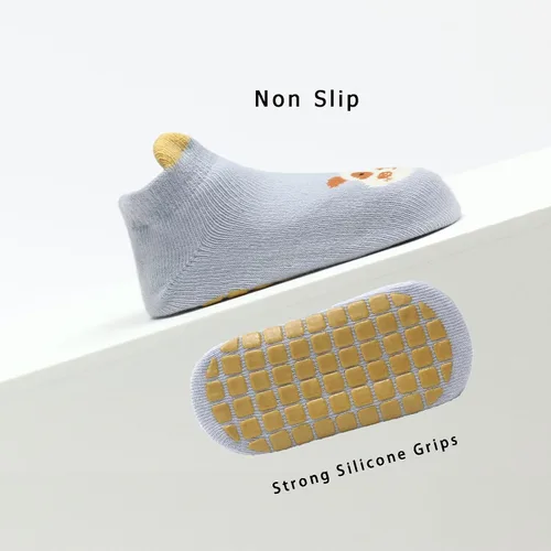 Miniatura 4 de Yeshsore - Calcetines para bebé con agarres, calcetines antideslizantes para niños pequeños, 5 pares