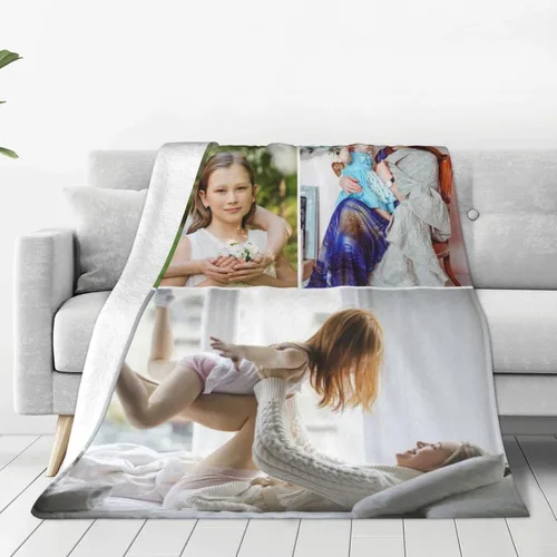 Miniatura 15 de Mantas de franela personalizadas, collage de imágenes, mantas de ropa de cama personalizadas para familia, día de la madre, regalo de cumpleaños