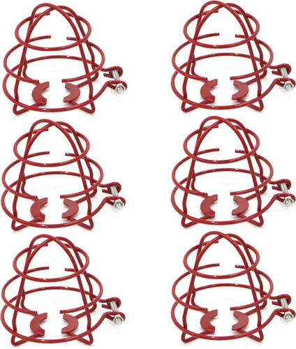 Paquete de 6 protectores de cabeza de rociador contra incendios de 1/2 pulgada, sistema de extinción de incendios, soporte de rociador, color rojo