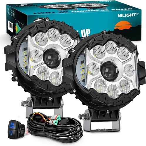 Miniatura 16 de Nilight Foco de Luz LED Roja de 4 pulgadas Luz Antiniebla de Conducción Puntual, 2 Piezas, 18W, Fuera de Carretera, Pesca, Caza, Emergencia, Señal
